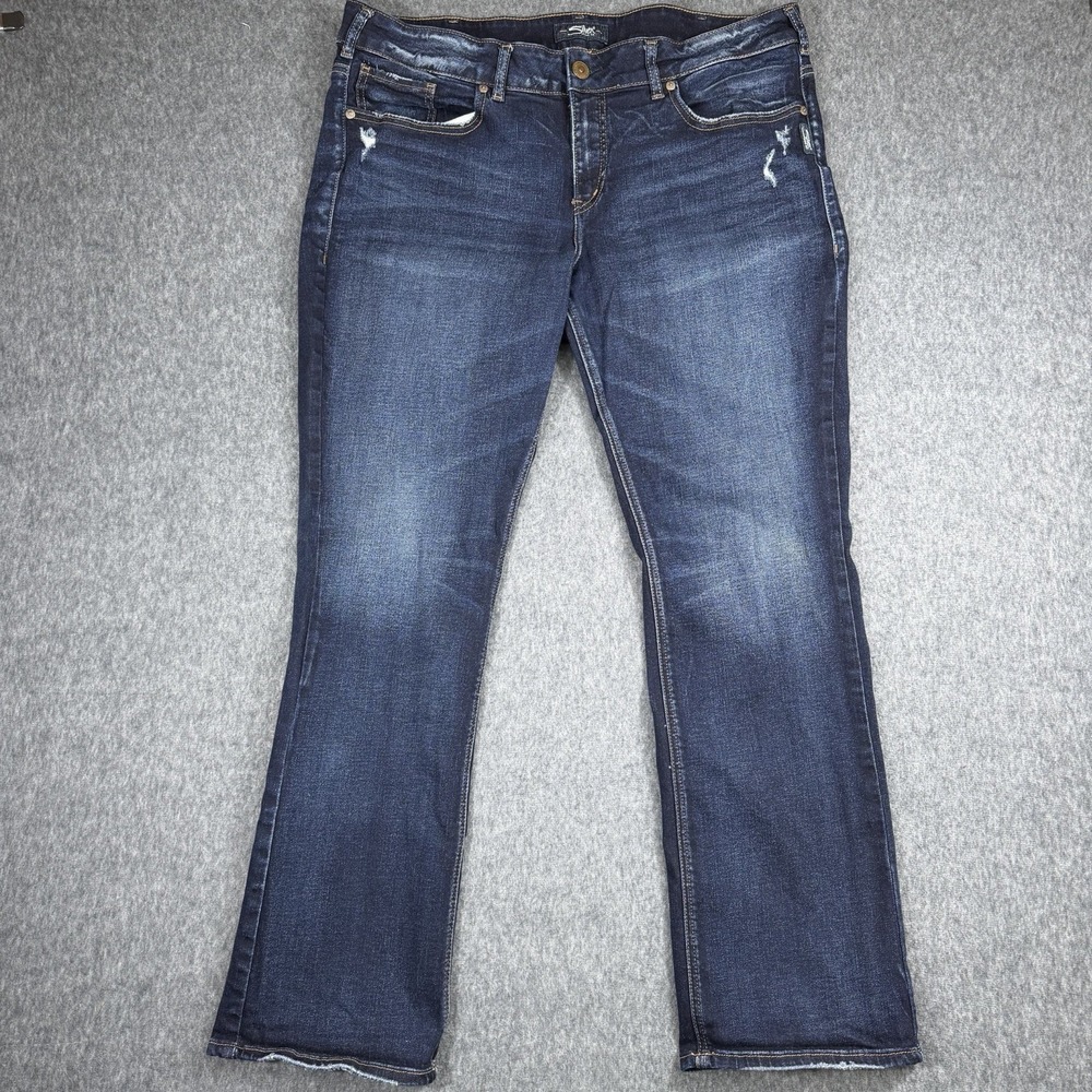 Silver Jeans Co Womens 18 38X31 Elyse Slim Boot Jeans Dark Wash Western Rodeo